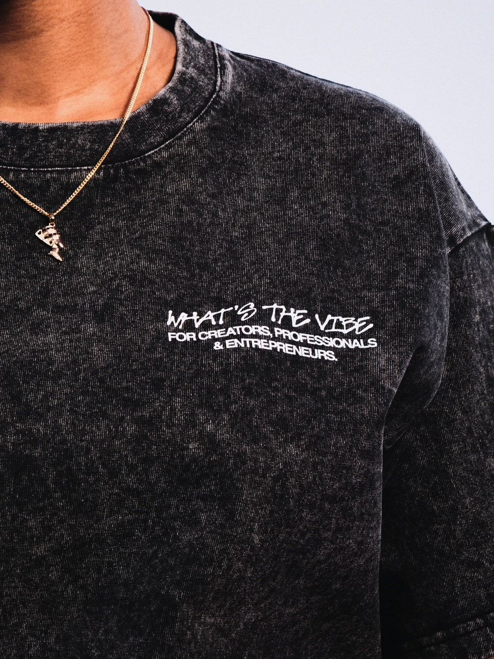 What’s The Vibes Oversized Graphic Tee – Vintage Wash
