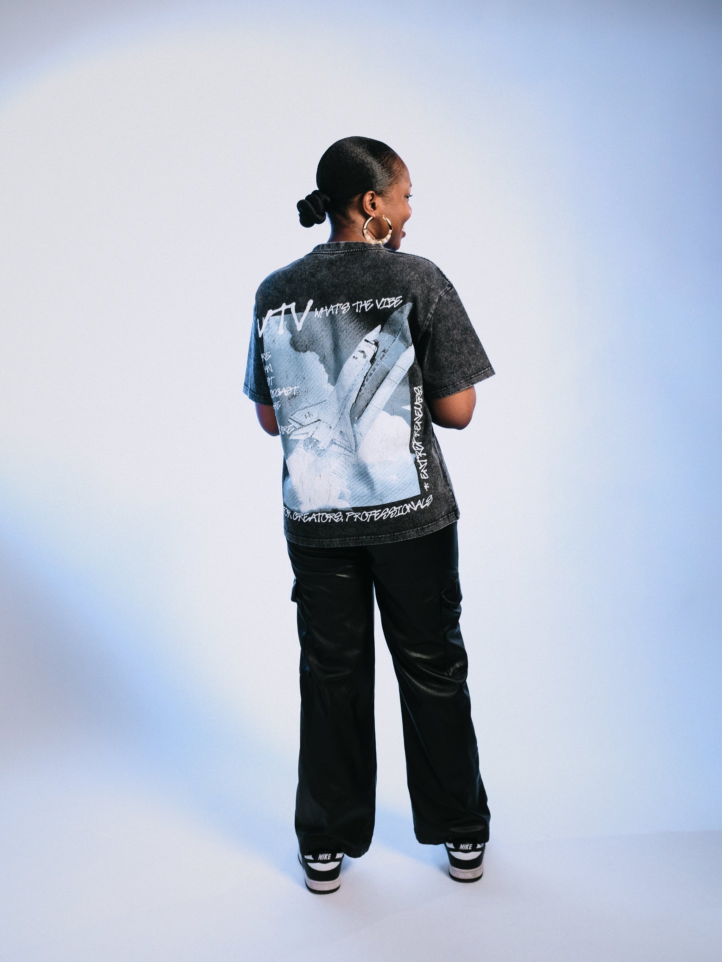 What’s The Vibes Oversized Graphic Tee – Vintage Wash