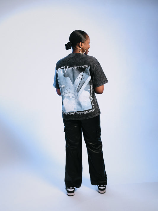 What’s The Vibes Oversized Graphic Tee – Vintage Wash